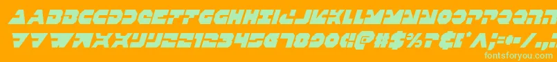 Triggermancondital Font – Green Fonts on Orange Background