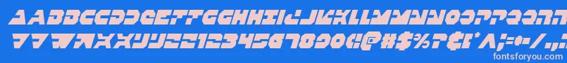 Triggermancondital Font – Pink Fonts on Blue Background
