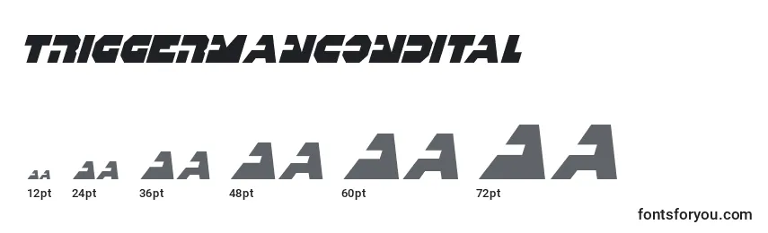 Triggermancondital Font Sizes