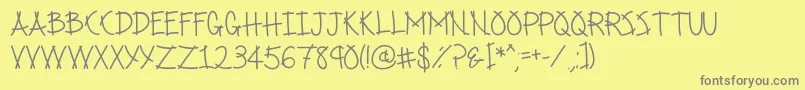 Springrolls Font – Gray Fonts on Yellow Background