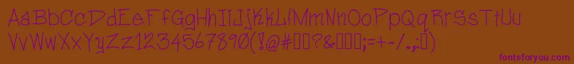 Daveyhand-Schriftart – Violette Schriften auf braunem Hintergrund