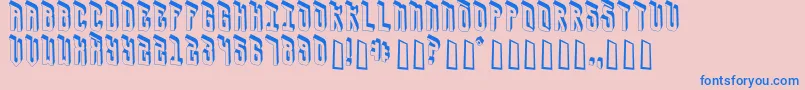 UrsaCape-Schriftart – Blaue Schriften auf rosa Hintergrund