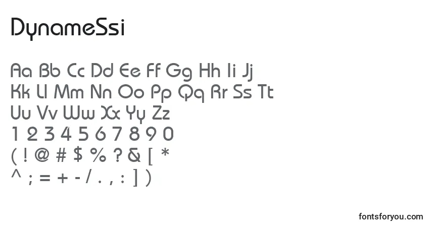 Schriftart DynameSsi – Alphabet, Zahlen, spezielle Symbole