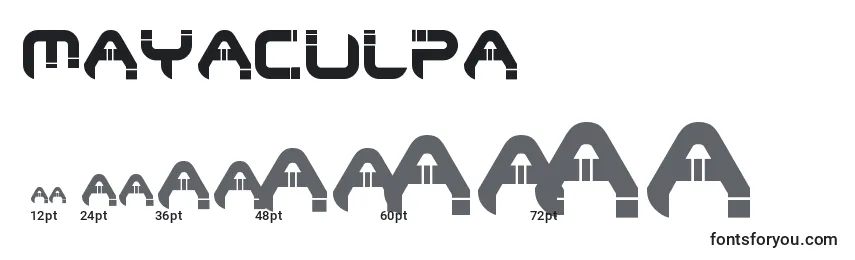 Размеры шрифта MayaCulpa
