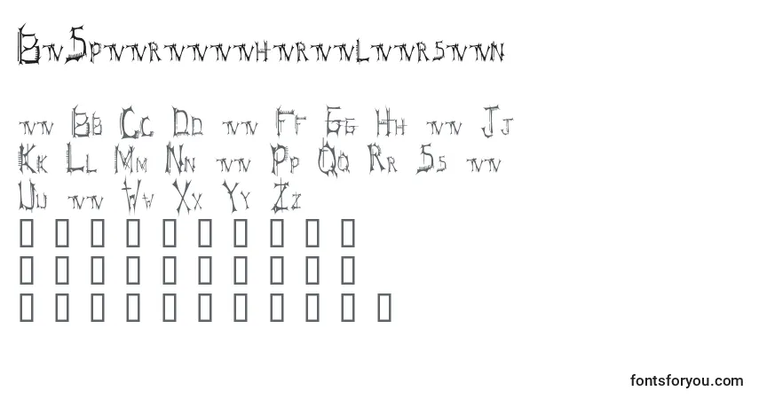 A fonte BtSpeartoothTrialVersion – alfabeto, números, caracteres especiais