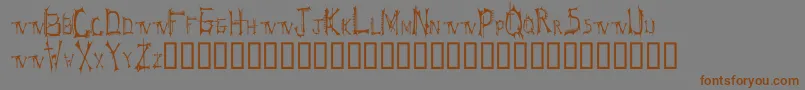BtSpeartoothTrialVersion-Schriftart – Braune Schriften auf grauem Hintergrund