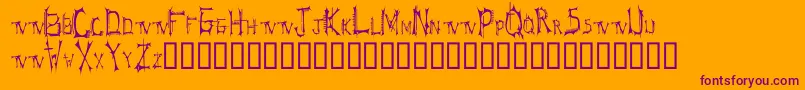 BtSpeartoothTrialVersion-Schriftart – Violette Schriften auf orangefarbenem Hintergrund