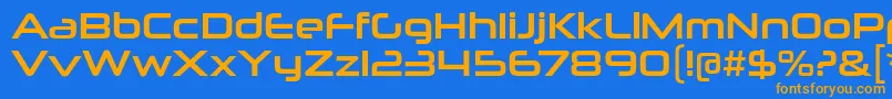 NeuropoliticalRg Font – Orange Fonts on Blue Background