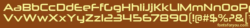 NeuropoliticalRg-fontti – keltaiset fontit ruskealla taustalla