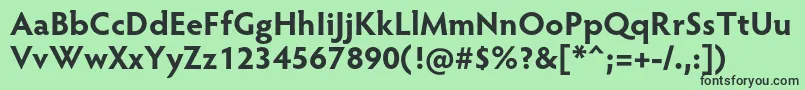 HypatiasansproBold-fontti – mustat fontit vihreällä taustalla