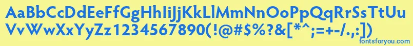 Police HypatiasansproBold – polices bleues sur fond jaune