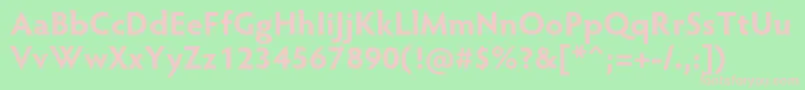HypatiasansproBold-fontti – vaaleanpunaiset fontit vihreällä taustalla