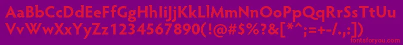 Fonte HypatiasansproBold – fontes vermelhas em um fundo violeta
