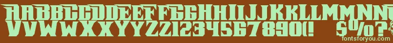 Pirate-fontti – vihreät fontit ruskealla taustalla