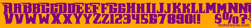 Pirate-fontti – violetit fontit oranssilla taustalla