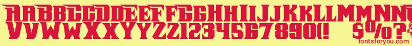 フォントPirate – 赤い文字の黄色い背景