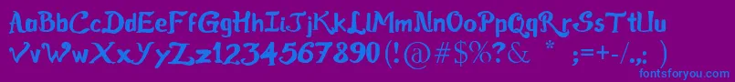 RaslensShaaAbedossen Font – Blue Fonts on Purple Background