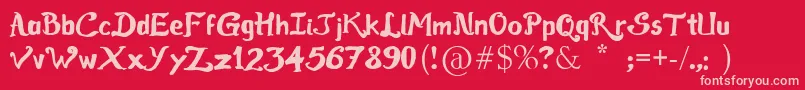 RaslensShaaAbedossen Font – Pink Fonts on Red Background