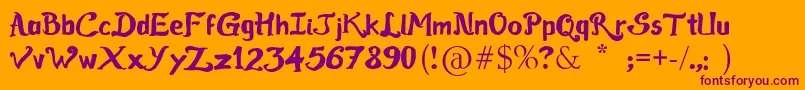 RaslensShaaAbedossen Font – Purple Fonts on Orange Background