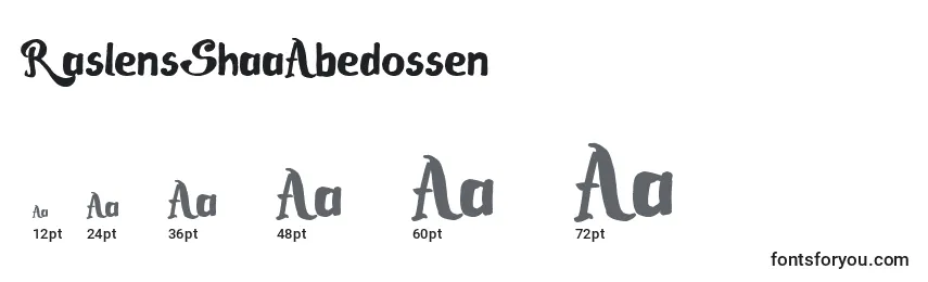 Размеры шрифта RaslensShaaAbedossen