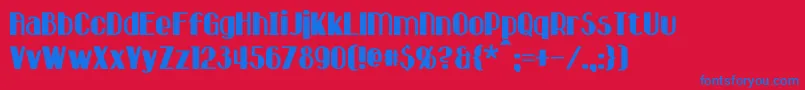 Hastings Font – Blue Fonts on Red Background