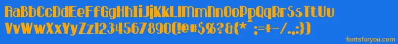 Hastings Font – Orange Fonts on Blue Background