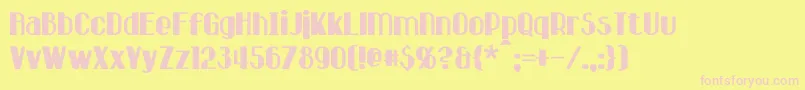 Hastings Font – Pink Fonts on Yellow Background