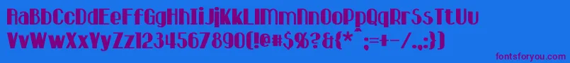 Hastings Font – Purple Fonts on Blue Background