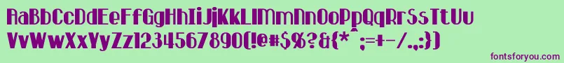 Hastings Font – Purple Fonts on Green Background