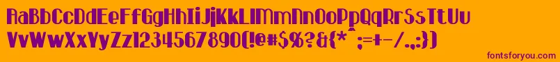 Hastings Font – Purple Fonts on Orange Background