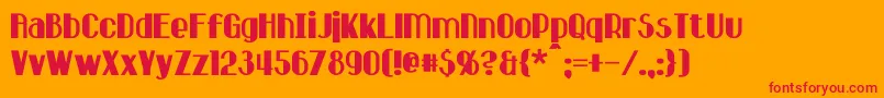 Hastings Font – Red Fonts on Orange Background