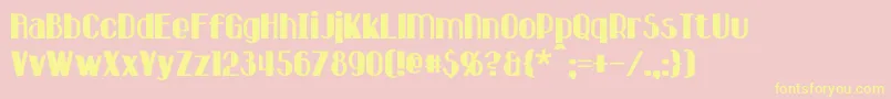 Hastings-Schriftart – Gelbe Schriften auf rosa Hintergrund