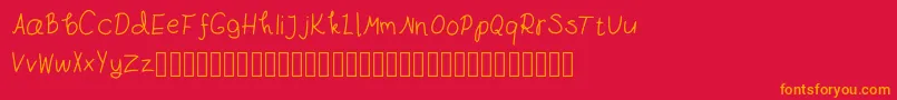 BeautyAndTheBeast Font – Orange Fonts on Red Background