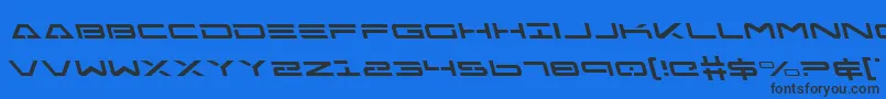 フォントFreeAgentLeftalic – 黒い文字の青い背景