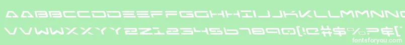 FreeAgentLeftalic-fontti – valkoiset fontit vihreällä taustalla