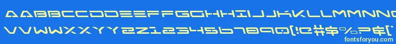 Fonte FreeAgentLeftalic – fontes amarelas em um fundo azul