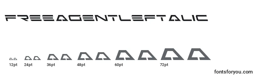 Größen der Schriftart FreeAgentLeftalic