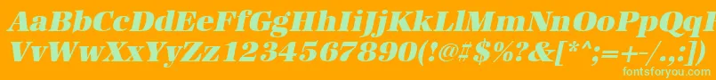 UrwantiquatultbolOblique Font – Green Fonts on Orange Background