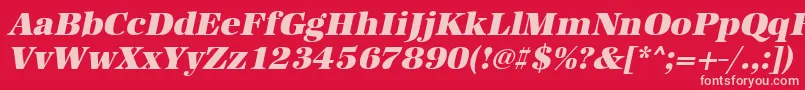 UrwantiquatultbolOblique Font – Pink Fonts on Red Background