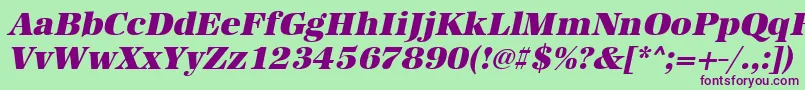 UrwantiquatultbolOblique Font – Purple Fonts on Green Background