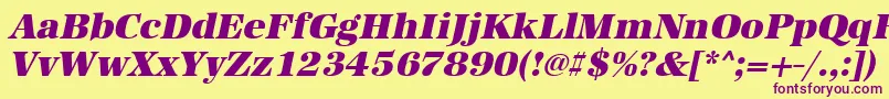 UrwantiquatultbolOblique Font – Purple Fonts on Yellow Background