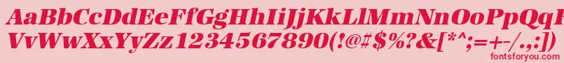 UrwantiquatultbolOblique Font – Red Fonts on Pink Background