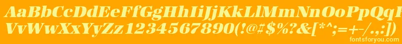 UrwantiquatultbolOblique-Schriftart – Gelbe Schriften auf orangefarbenem Hintergrund