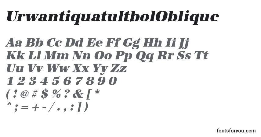 characters of urwantiquatultboloblique font, letter of urwantiquatultboloblique font, alphabet of  urwantiquatultboloblique font