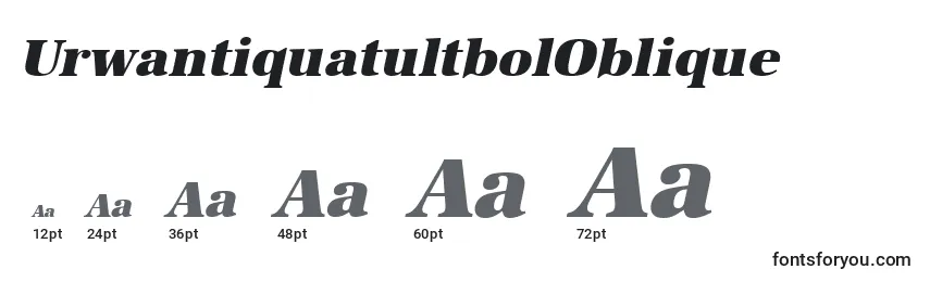 sizes of urwantiquatultboloblique font, urwantiquatultboloblique sizes