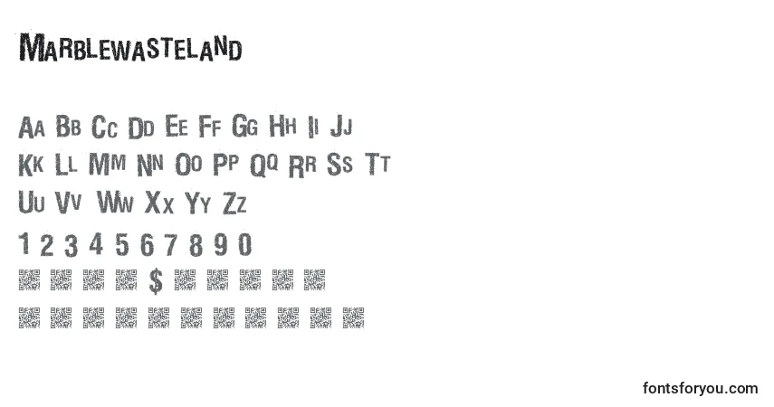 Шрифт Marblewasteland – алфавит, цифры, специальные символы