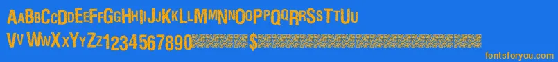 Marblewasteland Font – Orange Fonts on Blue Background
