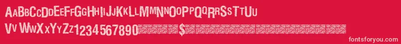 Więcej informacji o czcionce Marblewasteland Czcionka Marblewasteland – różowe czcionki na czerwonym tle
