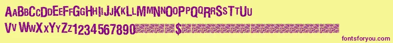 Marblewasteland Font – Purple Fonts on Yellow Background
