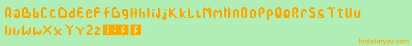 AhaNaMasa Font – Orange Fonts on Green Background